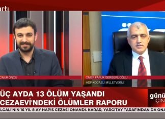 Artı TV’de Onur Öncü ile #Gününİçinden’in konuğu HDP Kocaeli Milletvekili Ömer Faruk Gergerlioğlu