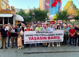 Kocaeli’de 1 Eylül Dünya Barış Günü’nde savaşlara karşı barış çağrısı
