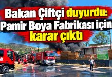 Bakan Çiftçi duyurdu: Pamir Boya Fabrikası için karar çıktı