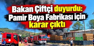 Bakan Çiftçi duyurdu: Pamir Boya Fabrikası için karar çıktı